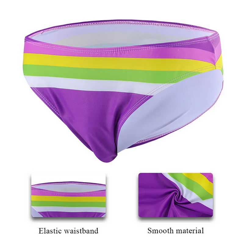 HEFLASHOR 2019 Летний полосатый купальник трусы мужской короткие сексуальные Мужская