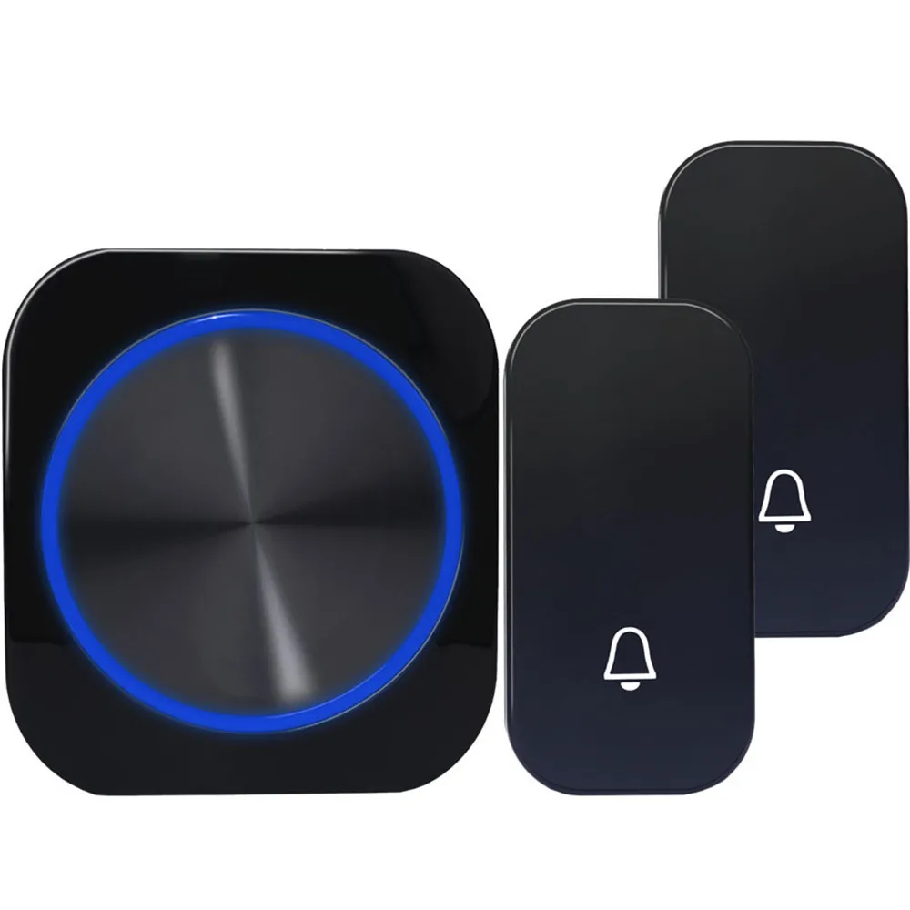 2 button 1 Receiver SMATRUL автономный беспроводной дверной звонок Chime Call Ночной свет без батарея разъем ЕС водостойкий 1 Кнопка 1 приемник - Цвет: 2 button 1 Receiver