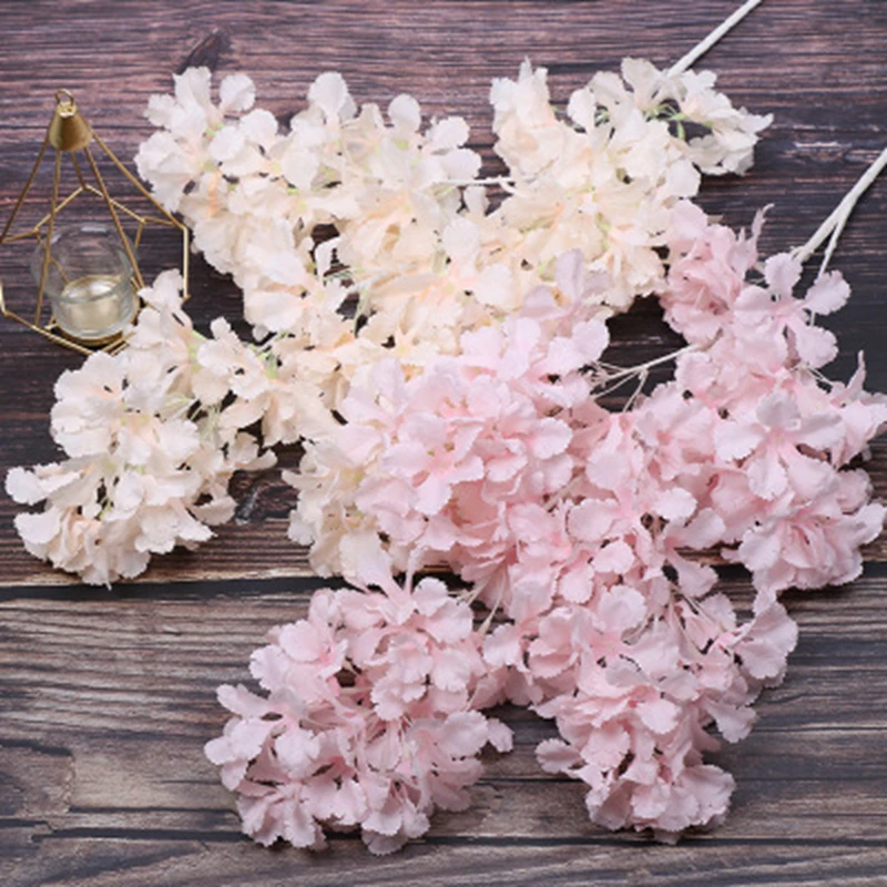 

1Pc 1M Artificial Peach Blossom Flowers Home Decorations Wedding Backdrop Fake Flower Bouquet Table Vase Decor Plastic Silk