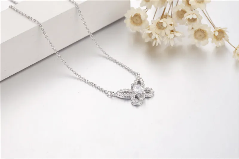 Цепочка с подвеской-бабочкой 2 карата из серебра 925 пробы | Украшения и аксессуары