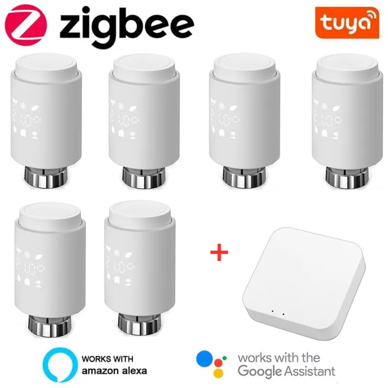 

ZigBee 3.0 Tuya Smart Radiator Actuator Programmable Thermostatic Radiator Valve Temperature Controller Voice Control For Alexa