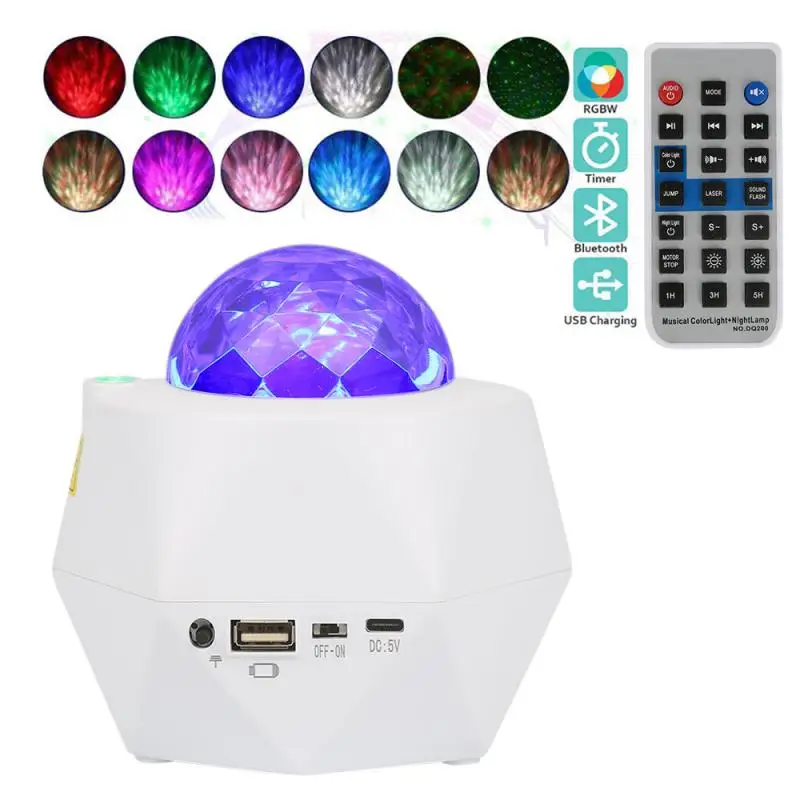 

Colorful Starry Sky Projector USB Charging Projection Lamp Music Player Kids Gift Holiday Lights LED Night Light Bedroom Decor