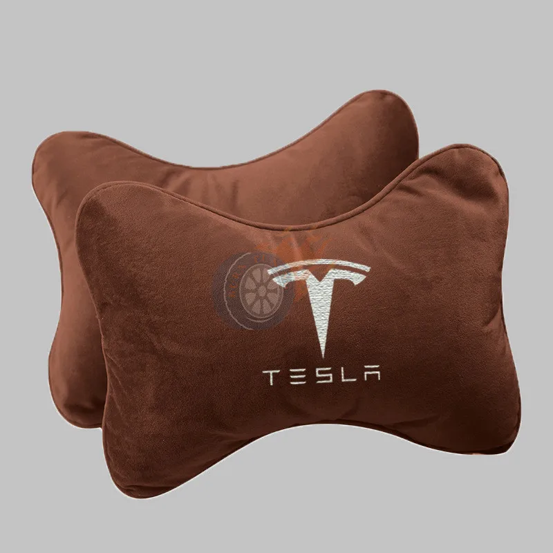 

2X Front Seat Neck Pillows For Tesla Model X Model S Model 3 Model Y Lumbar Protect Cushion Soft Memory Cotton Headrest Pillow