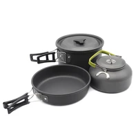 camping cookware set outdoor aluminum cooking set water kettle pan pot travelling hiking picnic tableware equipment tourism
