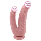 Большой двойной головкой фаллоимитаторы стимуляции Вагины и анальный реалистичный пенис двойной состава фаллос интимные игрушки для женщин S0270