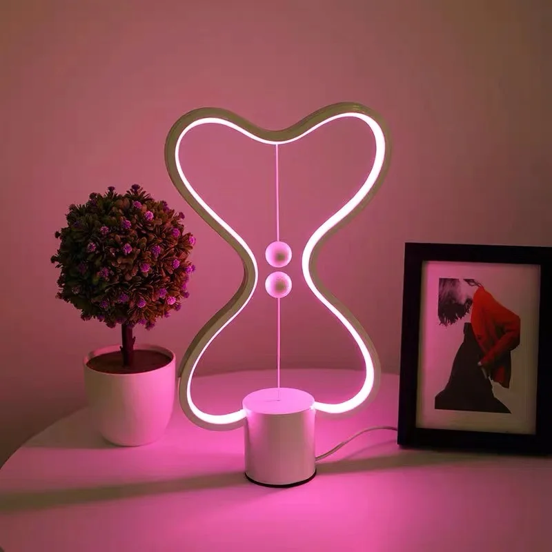 

White Home RGB Heng Balance Lamp, Adjustable LED Color Changing Lamp for Bedroom, Magnetic Lamp, Desk Decorative Table Lamp