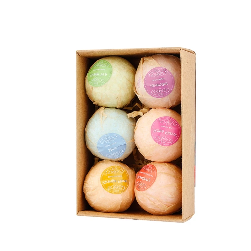 

6pcs Bath Bombs Ball Body Spa Moisturize Essential Oil Dry Skin Away Mineral Salt Bath Bubbles Organic Handmade Soap Mother Gift