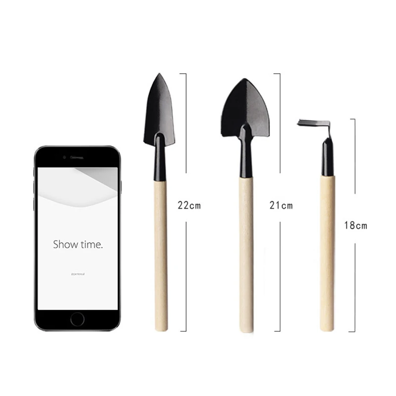 

3 Pcs Mini Shovel Rake Garden Plant Tool / 1 Pair Garden Genie Gloves Set Tools Kit ozek