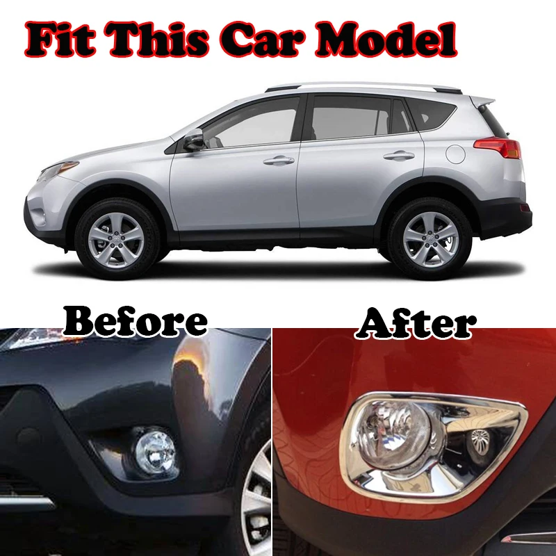Для Toyota RAV4 2013 2014 2015 хромированный передний бампер противотумансветильник ры