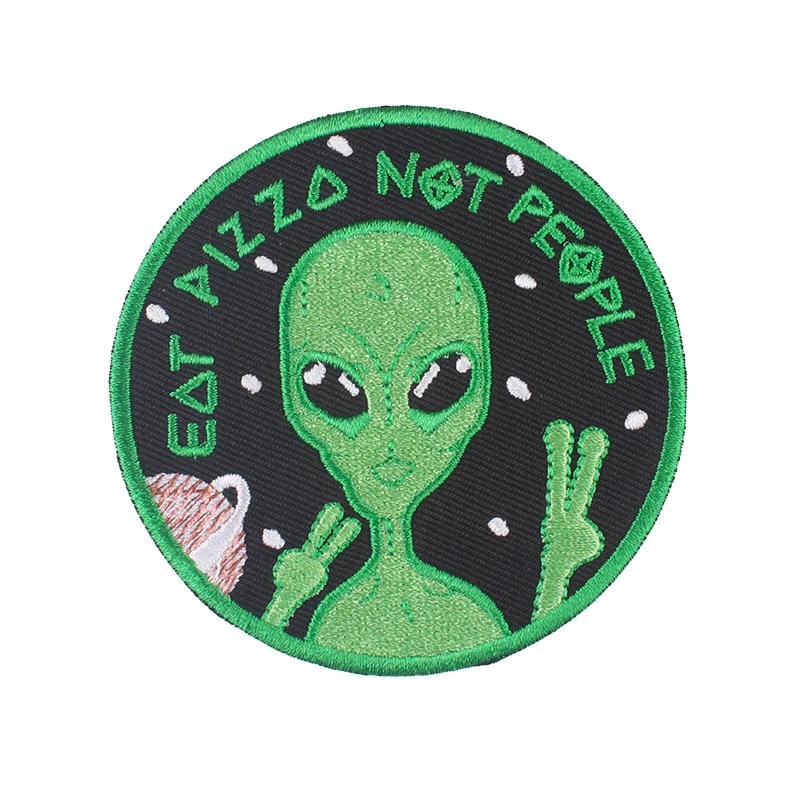 Нашивка с НЛО утюгом на нашивках одежде термо наклейки вышитые нашивки для