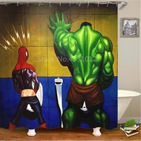 the avenger anime 3d cartoon spiderman iron man hulk waterproof shower curtain fabric home bathroom waterproof bath screen