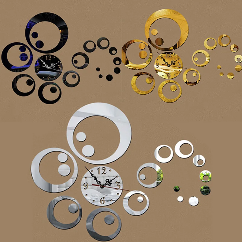 

3D Acrylic Mirror Wall Sticker Clock Decoration Home Decor Stickers For Home