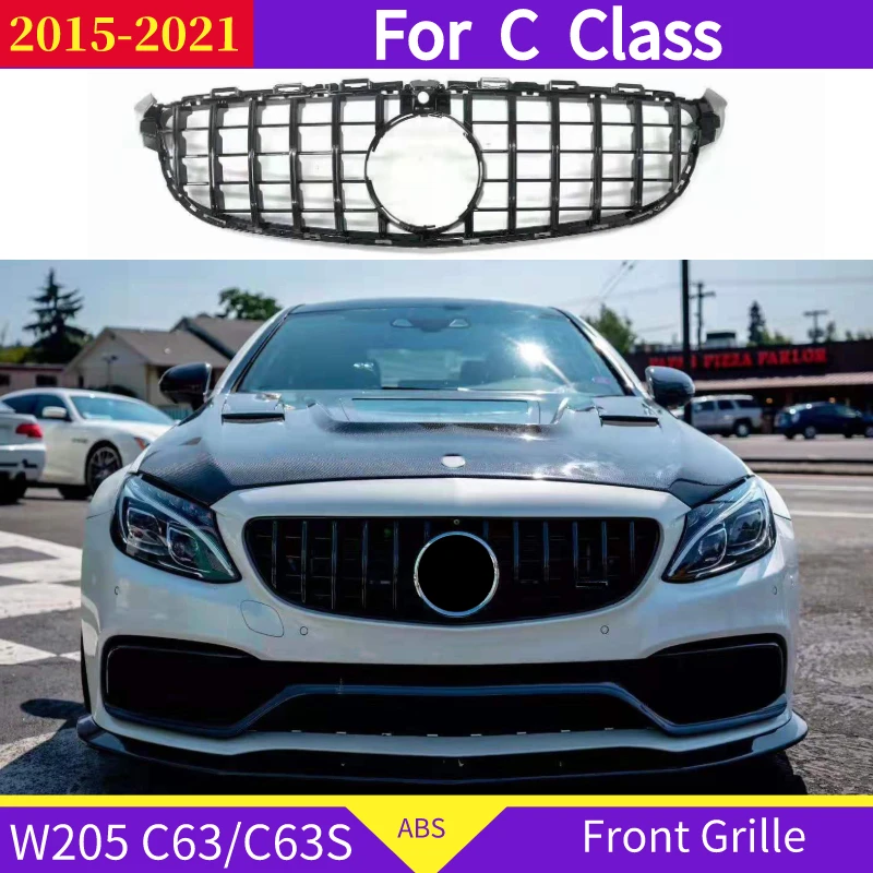 Передняя решетка GT для Mercedes W205 C Class 2015-2021 C63 C63S AMG sport передняя из АБС передний