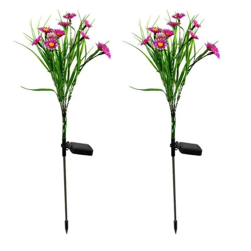 

2pcs Garden Decoration LED Solar Chrysanthemum Lamp Light Landscape Colorful Lamp Flower Outdoor Solar Wild Courtyard Lawn T4D9