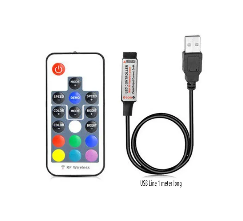 Светодиодный ремень USB зарядное устройство 5V цветная вспышка RGB цвет ТВ фон компьютерный стол пульт дистанционного управления лампа ремень