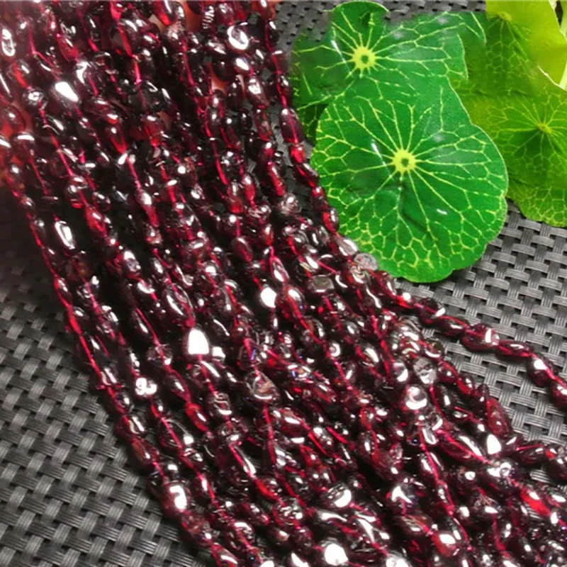 

6x8mm Natural smooth irregular oval Garnet Stone Beads For DIY necklace bracelet jewelry making 15 "free delivery