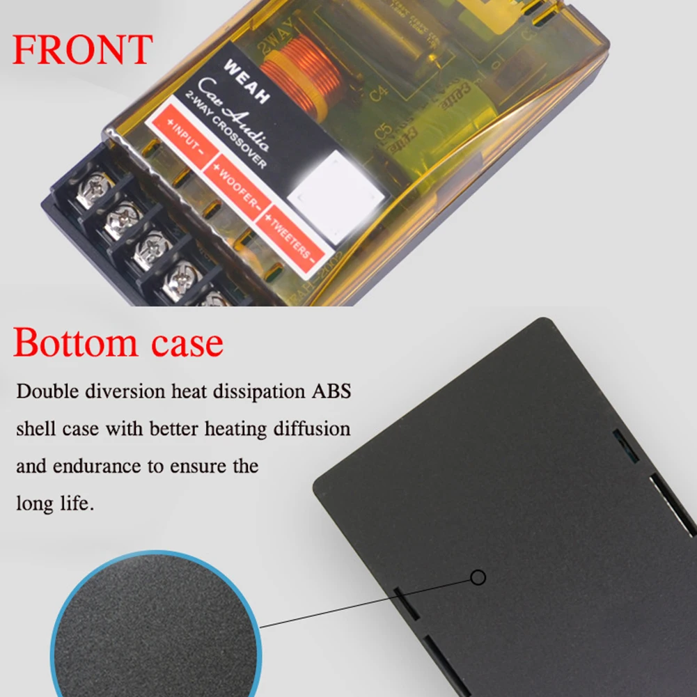 Cooling Sound Tool Professional 2 Crossover Car Speaker Durable Audio Frequency Divider Accessories Bass Adjustable DIY Vehicle |