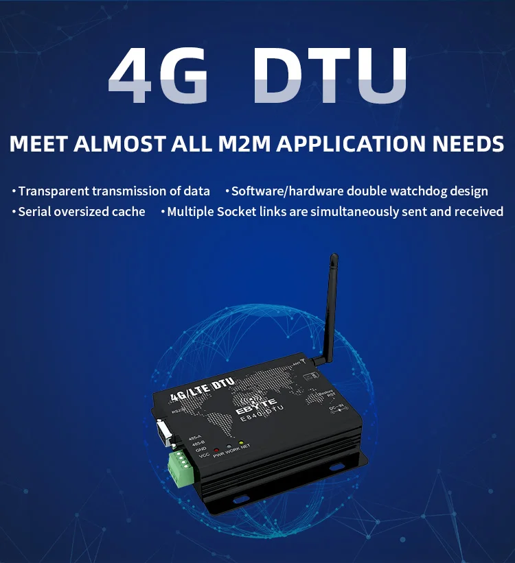 4G модуль LTE RS232 RS485 Modbus RTU TCP E840-DTU(4G-02E) LTE-FDD WCDMA GSM беспроводной прозрачный трансивер модем