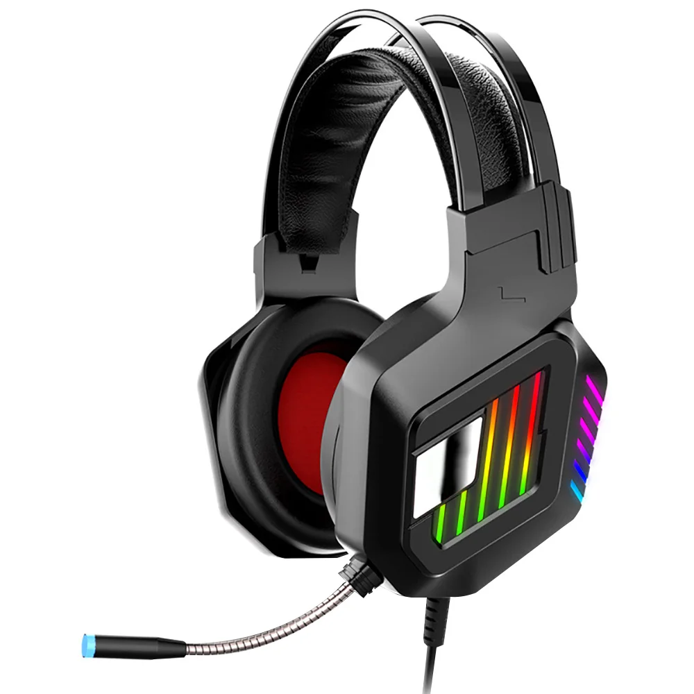 

3,5 мм проводные наушники RGB светильник Игровые наушники с микрофоном для ноутбука PS4 геймер регулируемое наголовное крепление ремешка игров...