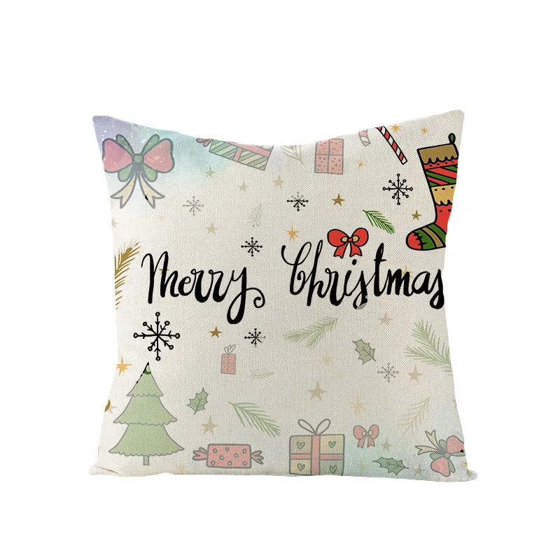 Рождественская наволочка для подушки 2 шт. с принтом льняная дивана автомобиля