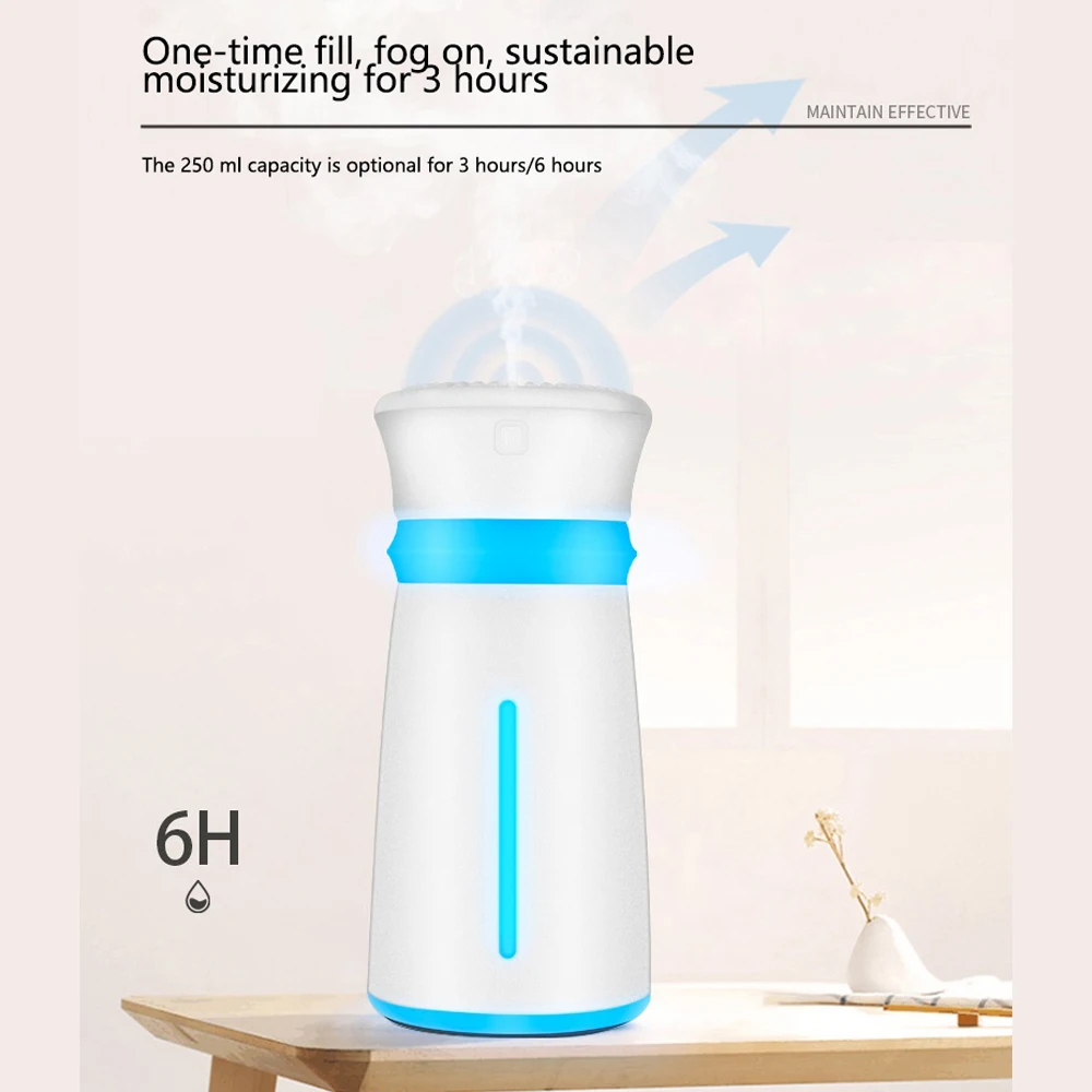 Мини-освежитель воздуха 250 мл USB-увлажнитель для дома ультразвуковой увлажнитель