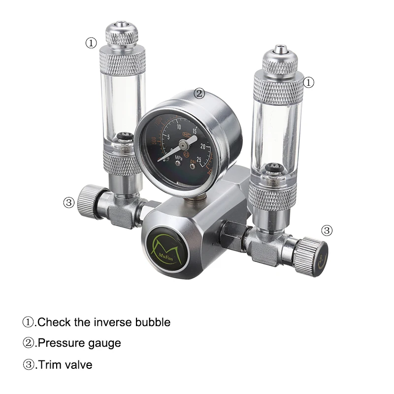 

G5/8 Aquarium Co2 Regulator System With Check Valve Bubble Counter Magnetic Solenoid Carbon Dioxide Meter Pressure Gauge