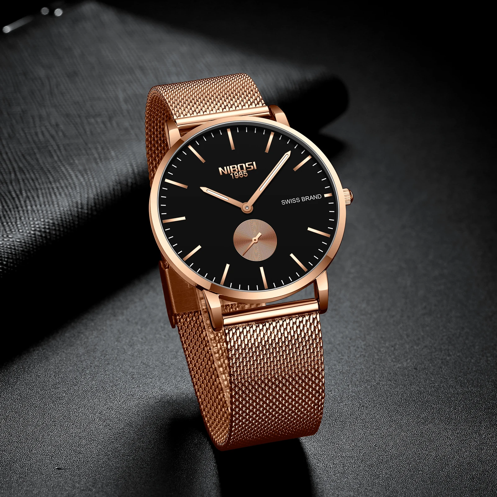Часы наручные NIBOSI Мужские кварцевые модные брендовые Роскошные ультратонкие
