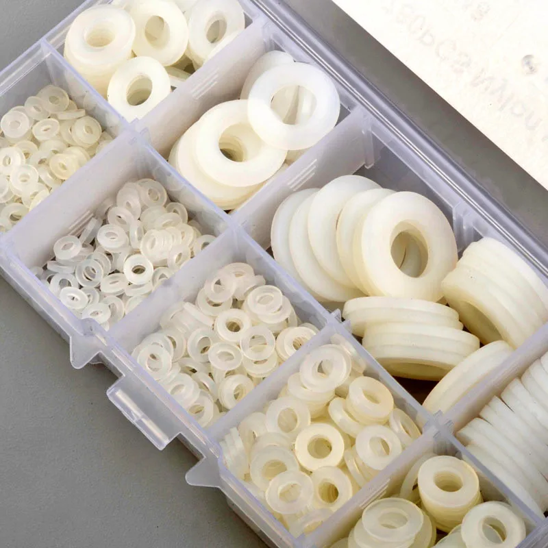 780pcs White Nylon Flat Washer Gasket Set M2 M2.5 M3 M4 M5 M6 M8 M10 M12 Plastic Sealing O-rings Assortment Kit | Обустройство дома
