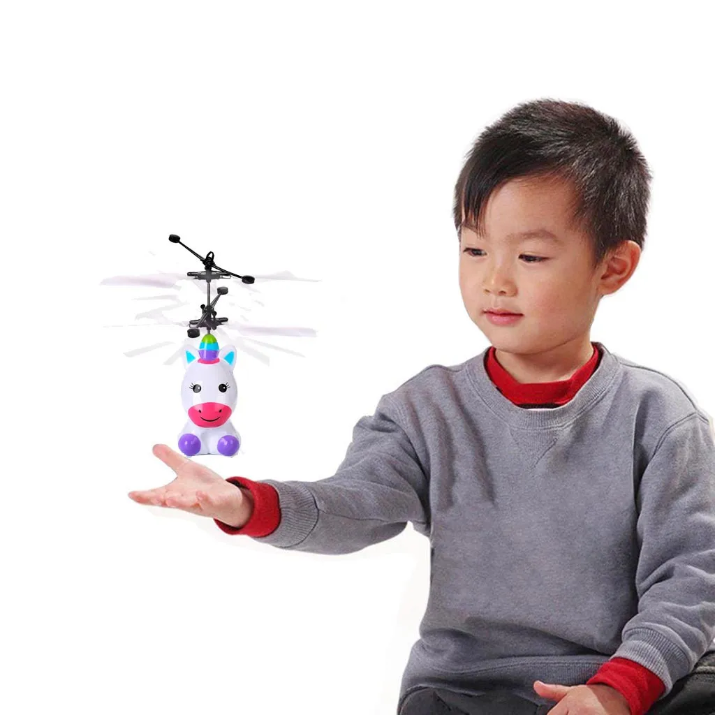 Летающий мини Радиоуправляемый индукционный робот мигающий светильник игрушки