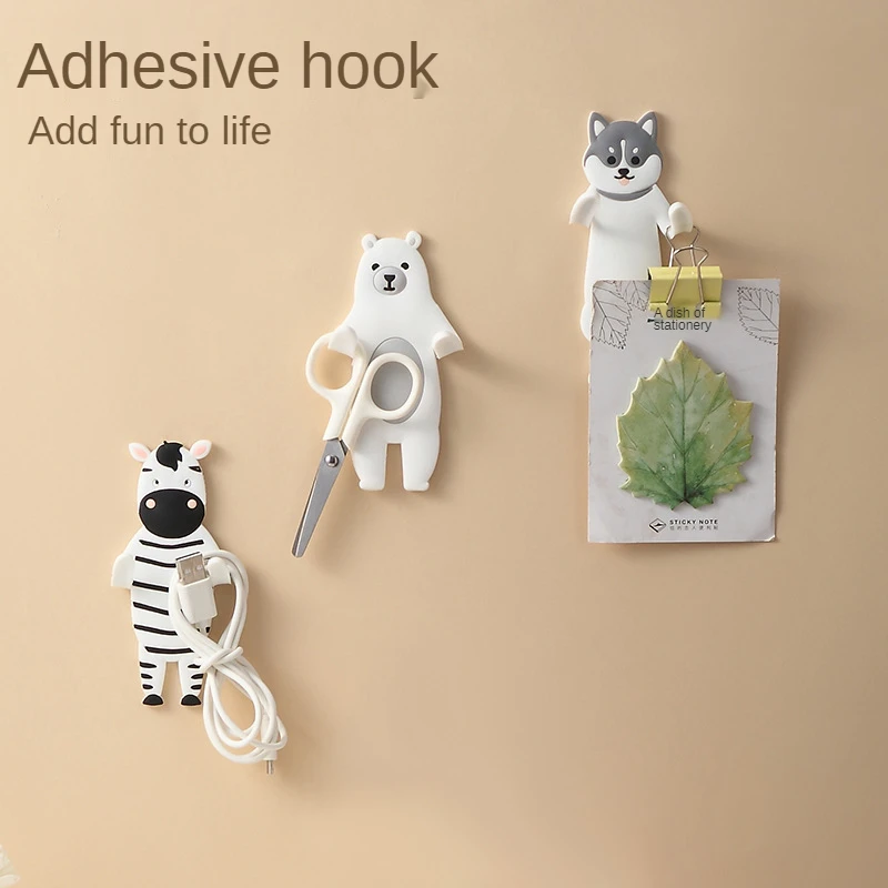 

Creative Cartoon Animal Shape Hook Cute Cute Pet Bendable Fun PVC Soft Glue Seamless Hook Spot