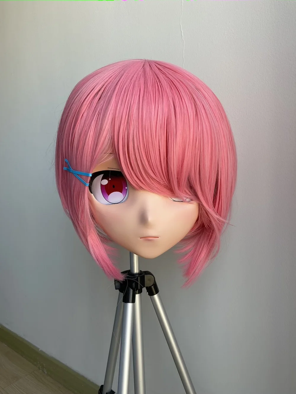 (KGM 033) Handmade Girl Resin Cosplay Japanese Role Play Crossdresser Doll Transgender Kigurumi Ram Mask Made in Japan