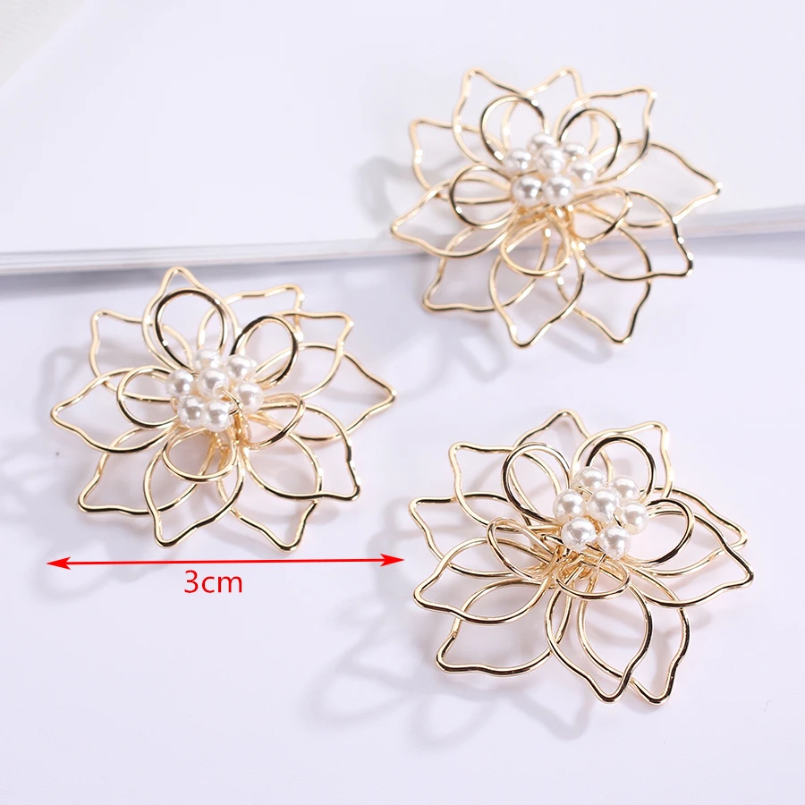 Позолоченные филигранные металлические цветы подвески соединители для