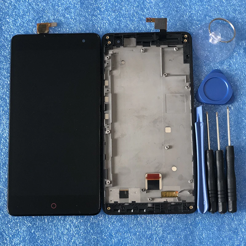 Axisinternational для 5," zte nubia Z7 Max NX505J ЖК-дисплей с рамкой+ сенсорный дигитайзер для zte nubia Z7 max nx505j