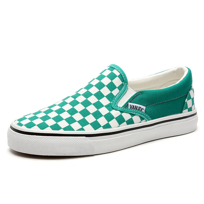 

Black and White Plaid Canvas Shoes Women 2021 New Spring Tide Low-top Shoes Students All-match One-step Lazy Shoes