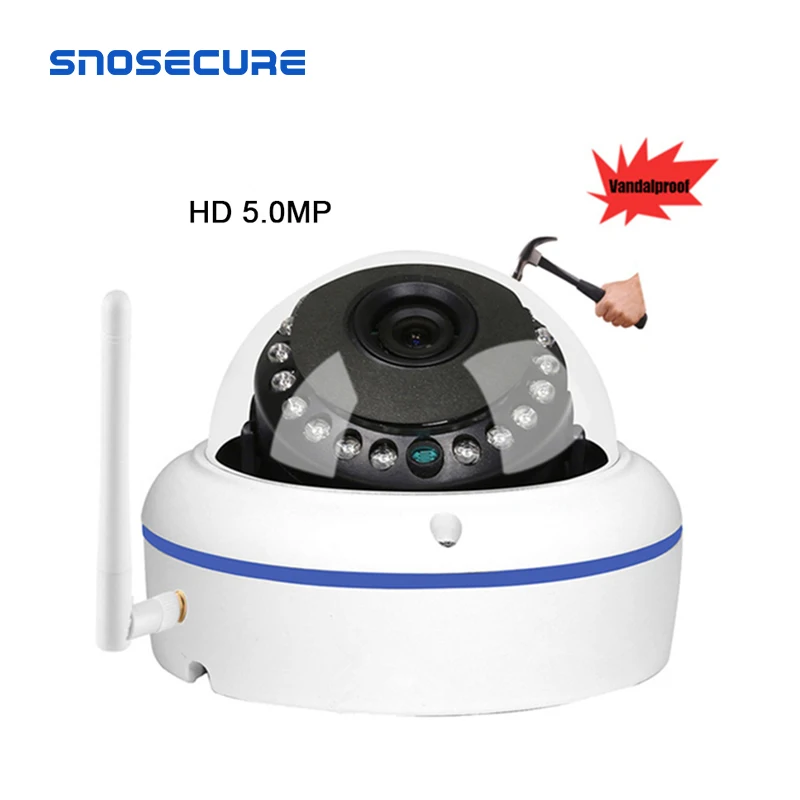 SNOSECURE HD 5 мегапиксельная водонепроницаемая и Антивандальная Купольная Wi Fi ip