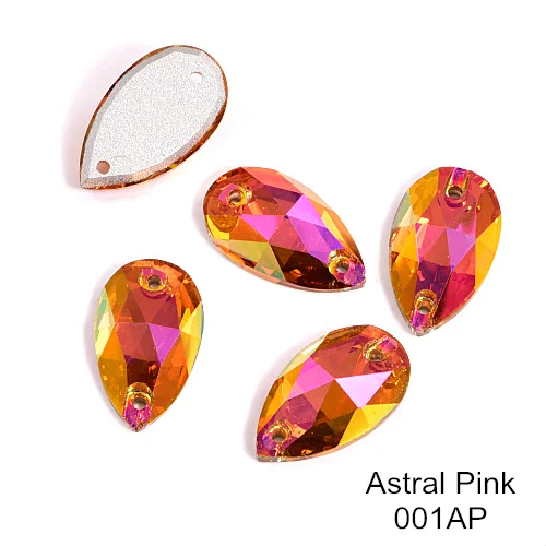 Astral Pink 24 шт./лот AAAAA качество каплевидные стеклянные стразы блеск пришить стразы Красочные стразы для шитья свадебное платье B3408 - Color: Astral Pink