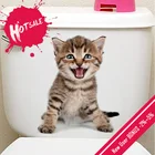 Новый DIY 3D милый кот собака туалет настенные наклейки ванная комната водонепроницаемый Съемный автомобиль животное настенный постер домашний декор кухонные аксессуары