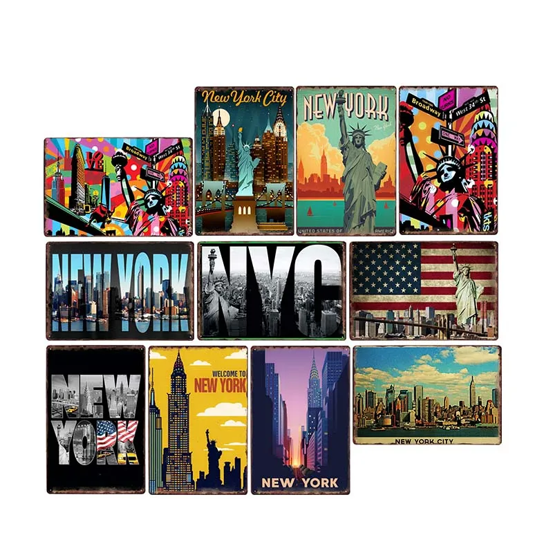 Нью-Йорк металла плакат плиты Ретро жестяной знак доска стены для Бар Паб Клуб