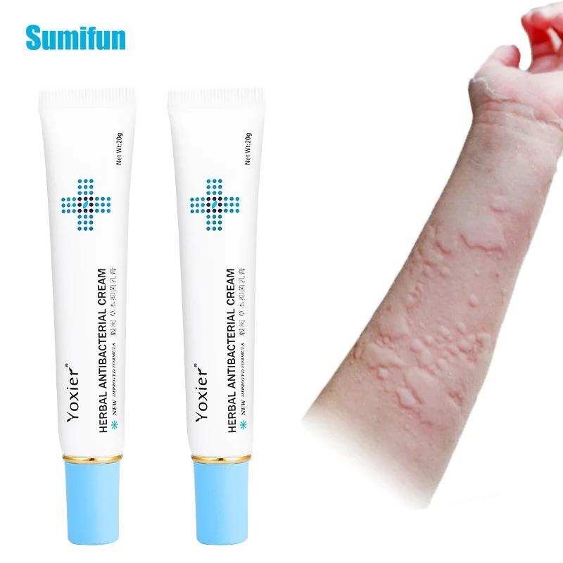 

Yoxier Herbal Antibacterial Cream Psoriasis Cream Anti-itch Relief Eczema Skin Rash Urticaria Desquamation Treatment 20g