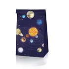 12 шт. космического пространства коробка для конфет с наклейками Бумага Подарочная конфетная сумка пространство подарки для тематической вечеринки на день рождения для детей Baby Shower Свадебные украшения