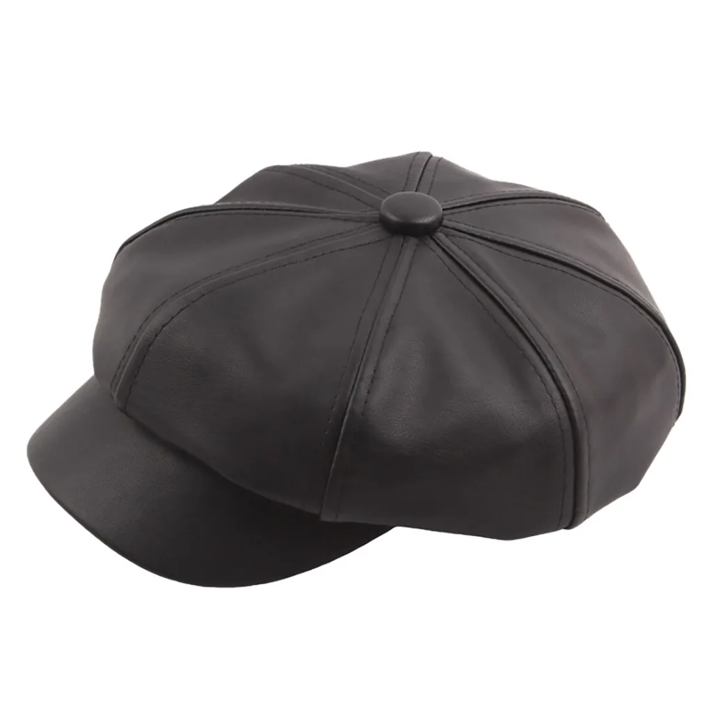 Женский берет в стиле французский художник Кожаная шапка из искусственной кожи