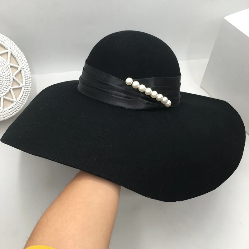 Fedora New winter wool hat Dome basin large eaves concave shape stage travel sunshade ins han edition | Аксессуары для одежды