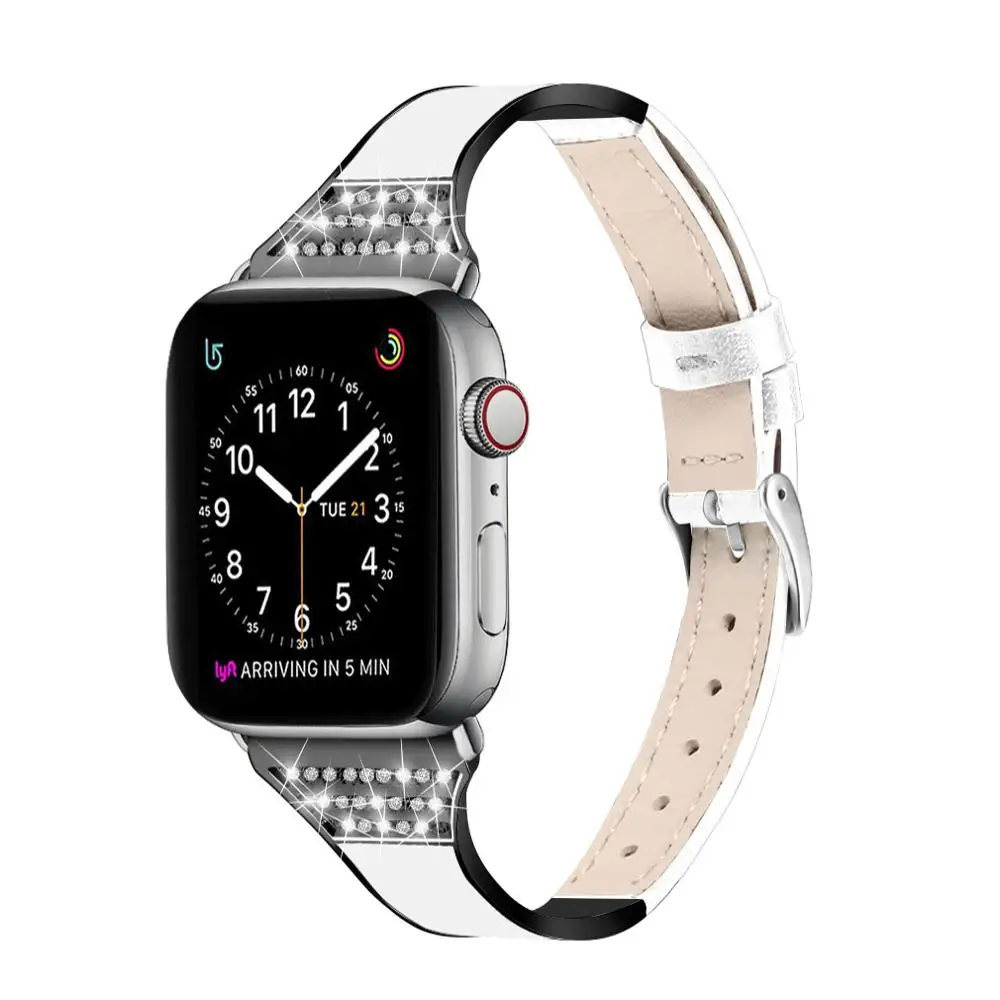 Ремешок кожаный для Apple Watch Band 40 мм 38 модный браслет iwatch Series 5 4 3 2 1 44 42 мм|Ремешки