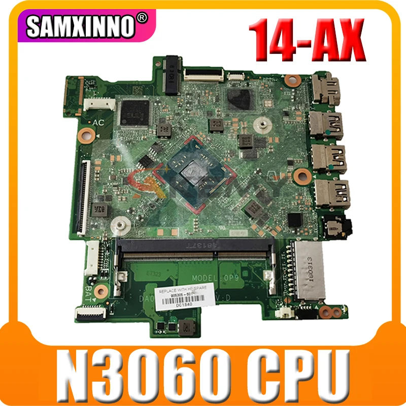

For HP 14-AX 14-BE 14T-AX Laptop Motherboard With N3060 CPU 32GeMMC 905305-601 905305-001 DA0P9MB16D0 MB 100% Tested Fast Ship