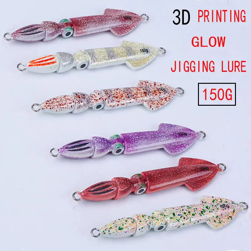 Lurekiller новинка приманка для кальмара свинцовая рыба 3D печать светящаяся 6 цветов