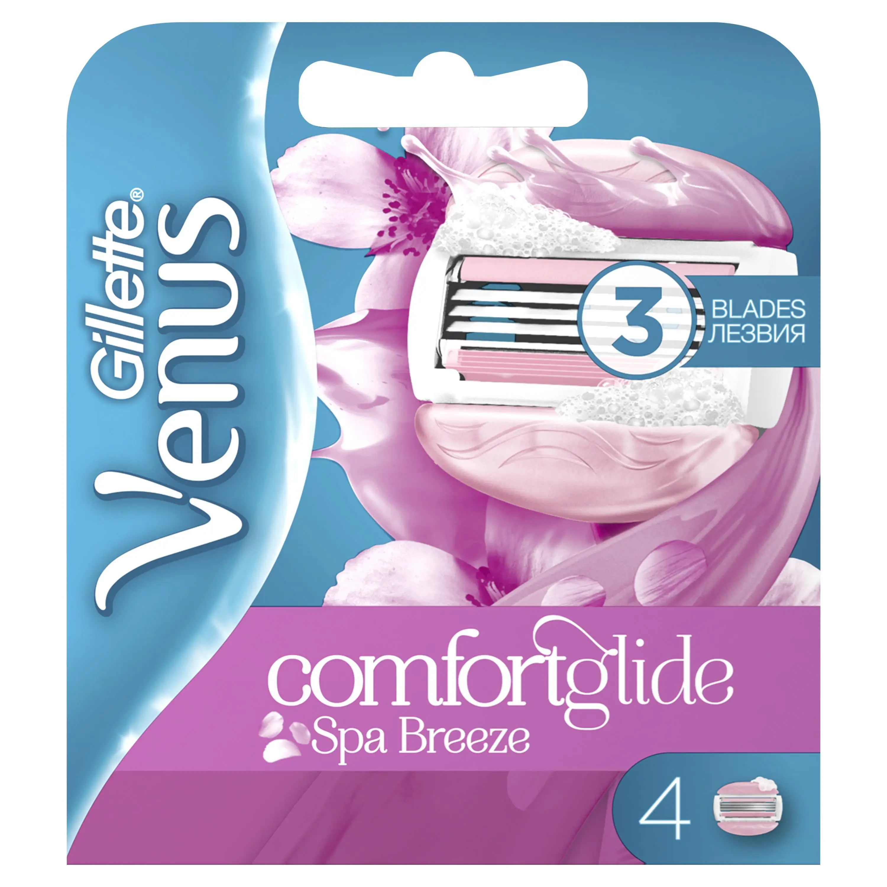 Сменные картриджи для бритвы Gillette Venus Breeze SPA (со встроенными полосками и гелем