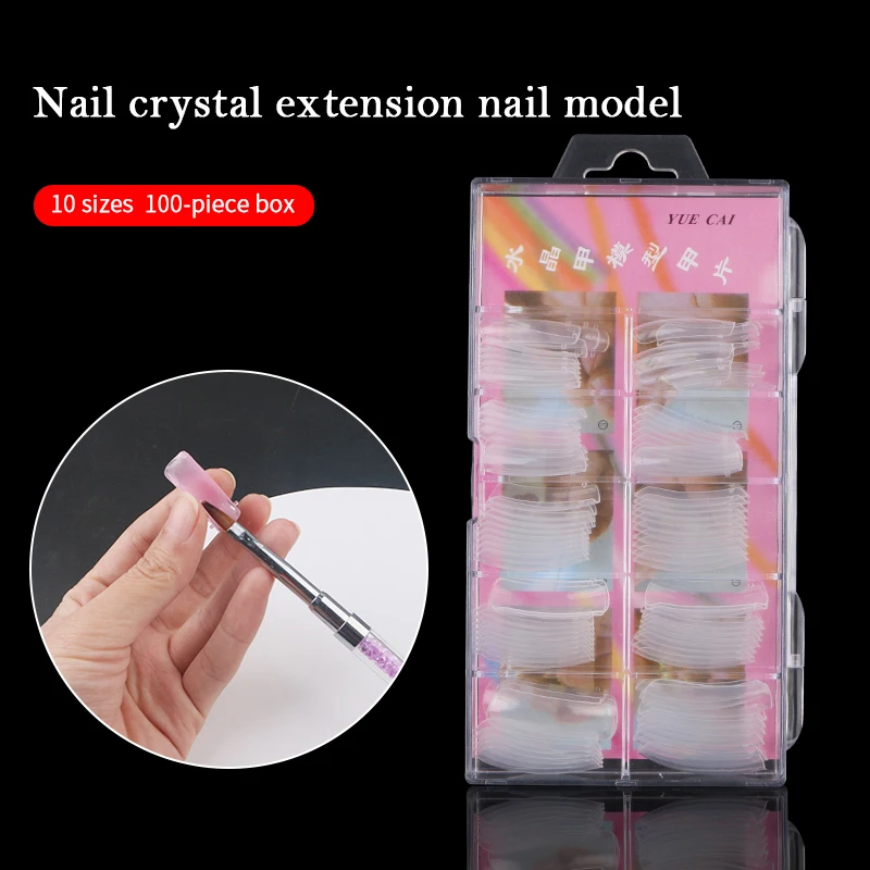 Профессиональные накладные ногти Длинные балерины полуфранцузские акриловые 10