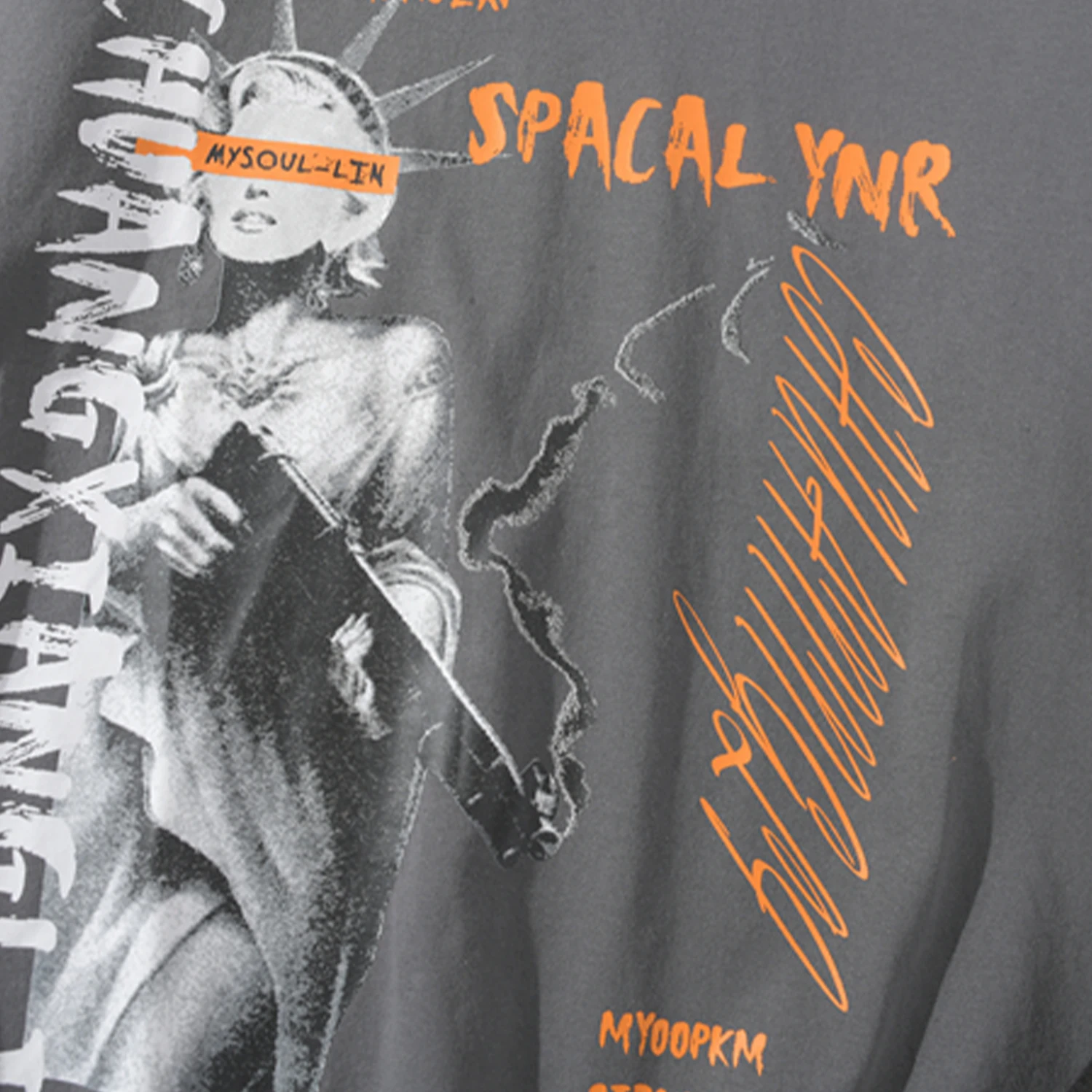 Модный клетчатый свитшот в стиле пэчворк с принтом богини свободы Свитшот хип