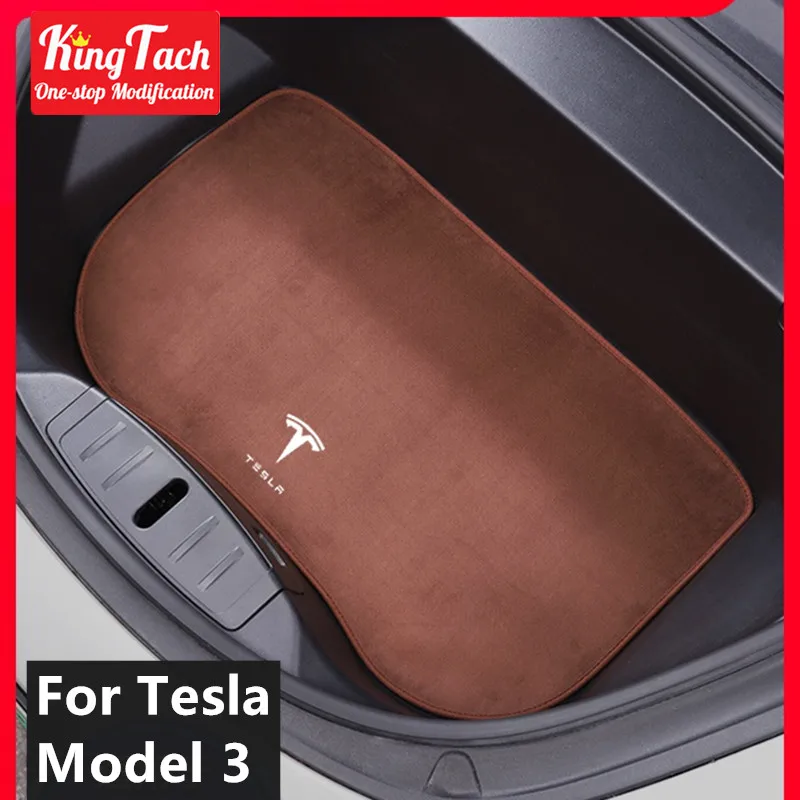 

Flannel Upholstered Front Trunk Mat For Tesla Model 3 Storage box dirt proof pad protection Car modified interior accessories