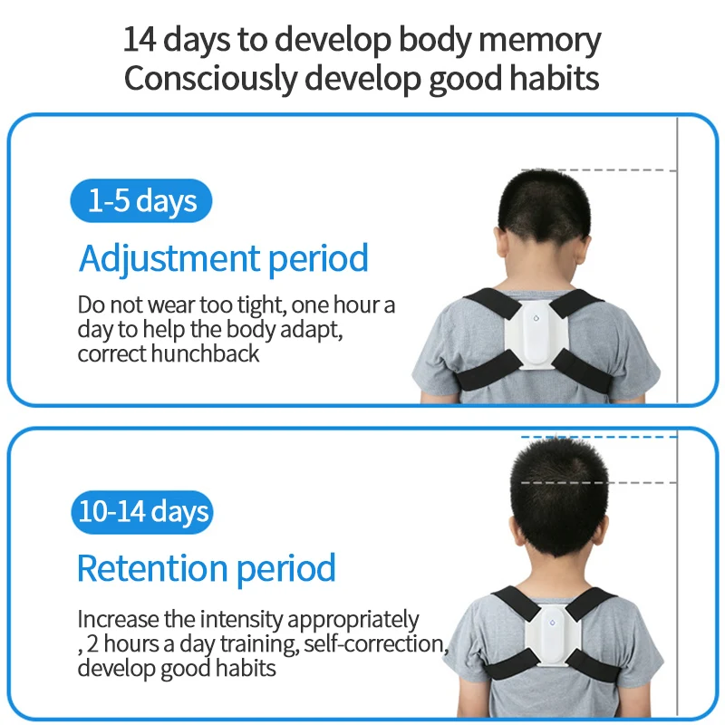 Back Posture Corrector Shoulder Training Belt With Automatic Memory Function Intelligent Correction Humpback Vibration Massager | Спорт и